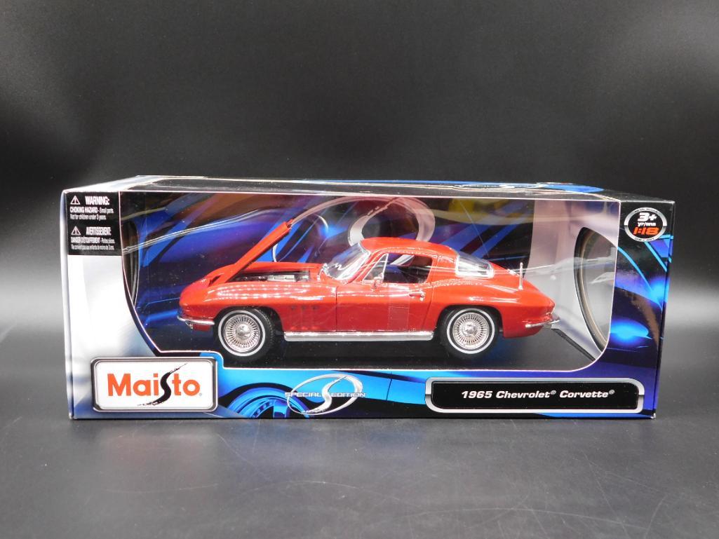 1965 Corvette Chevrolet Maisto Red Die Cast Car #114 (1 of 4)