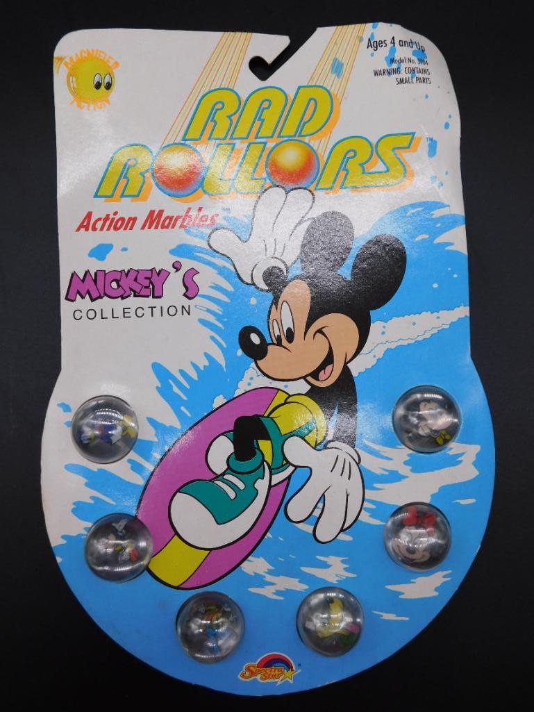 RAD ROLLERS MICKEY ACTION MARBLES IN ORIGINAL PACKAGING: RAD ROLLERS MICKEY ACTION MARBLES IN ORIGINAL PACKAGING *** Thank you for attending HATMAN AUCTIONS! Yes, we ship all items that are not oversized. Please see photos for measurements and description.