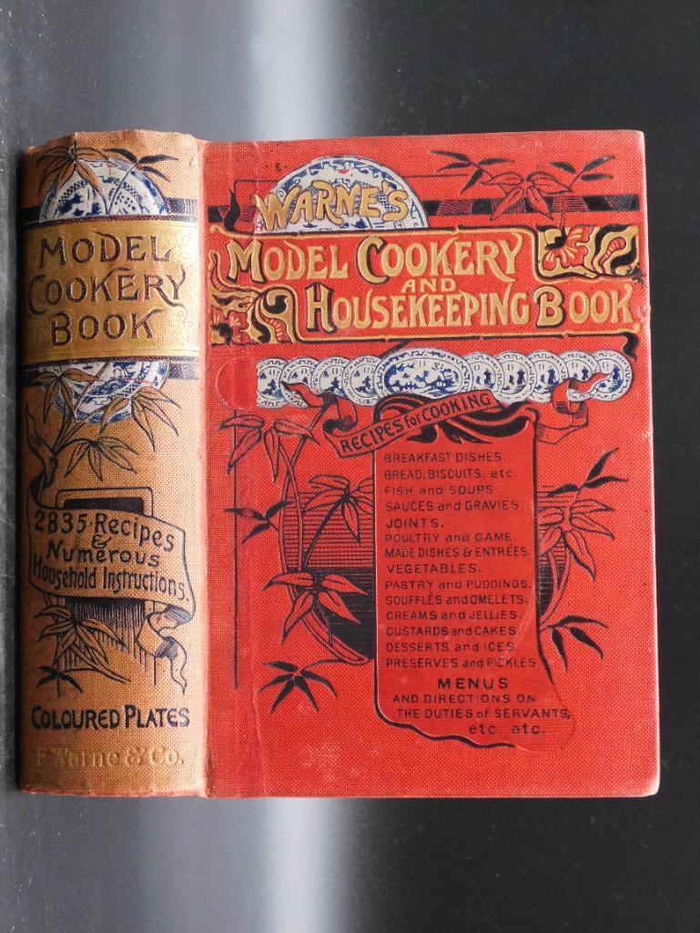 WARNES MODEL COOKERY AND HOUSEKEEPING BOOK BY MARY: WARNES MODEL COOKERY AND HOUSEKEEPING BOOK BY MARY JEWRY *** Thank you for attending HATMAN AUCTIONS! Yes, we ship all items that are not oversized. Please see photos for measurements and description.
