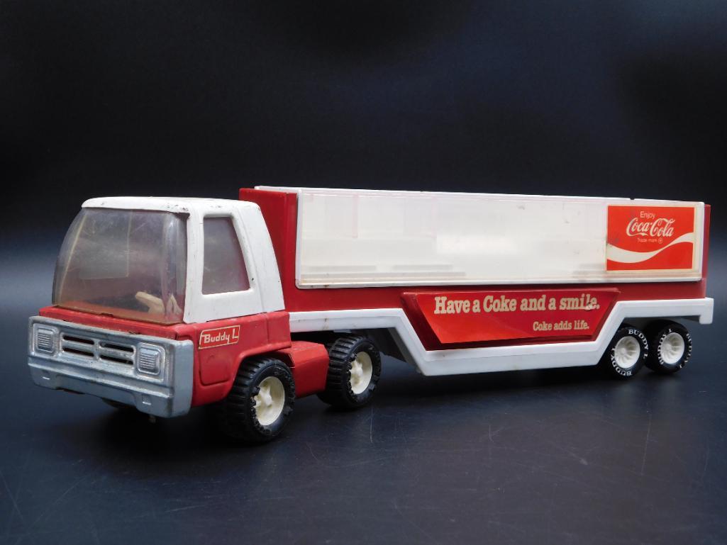 JAPANESE BUDDY L COCA-COLA TRUCK AND TRAILER TOY (1 of 10)