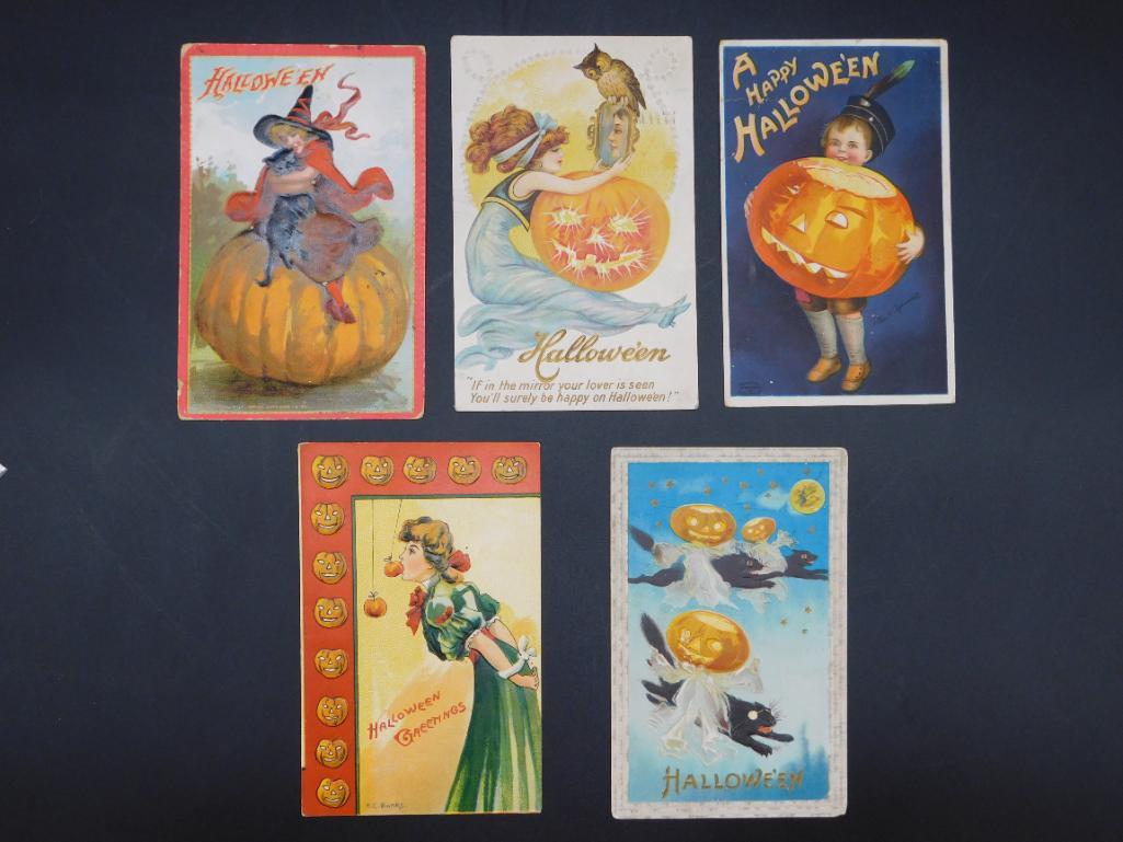 VINTAGE HALLOWEEN POSTCARDS LOT OF 5 EARLY 1900S (1 of 7)