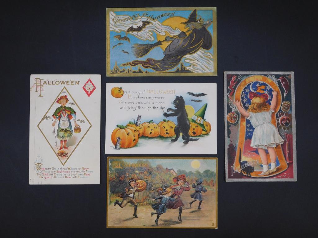 MIXED HALLOWEEN POSTCARD LOT 1585 (1 of 8)