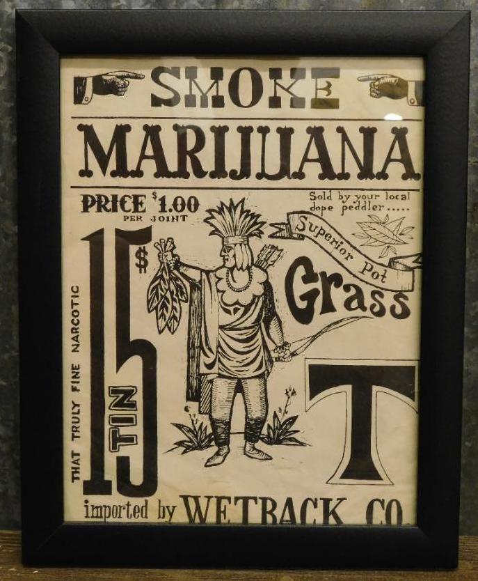 FRAMED MARIJUANA ADVERTISING PRINT FRAMED 1709 (1 of 4)