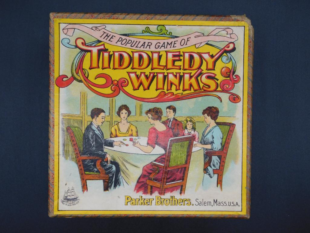 PARKER BROTHERS TIDDLEDY WINKS GAME VINTAGE ANTIQUE (1 of 3)