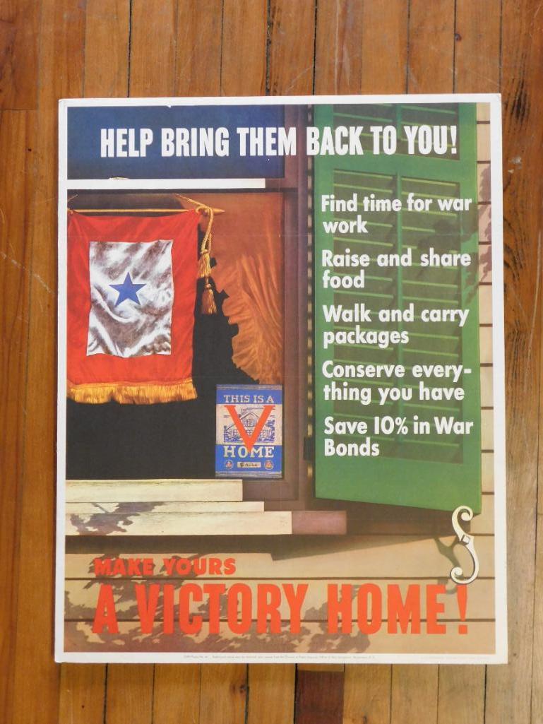 1943 WAR BOND POSTER 22X28  HELP BRING THEM BACK TO YOU (1 of 5)