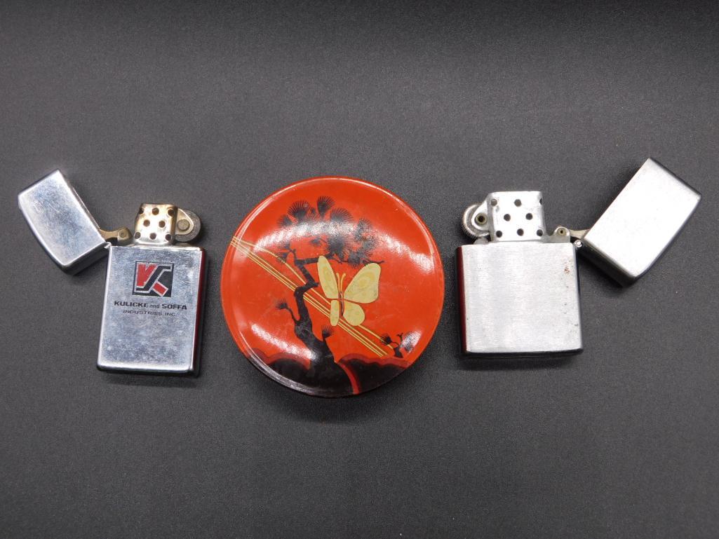 LIGHTERS AND BUTTERFLY TIN ANTIQUE& VINTAGE: Thank you for attending HATMAN AUCTIONS! SPECIAL NOTICE: Many items are PICK UP ONLY on Tuesday. SEE NOTE! Please see photos for measurements and descriptions. If you purchase lots of heavy items, we