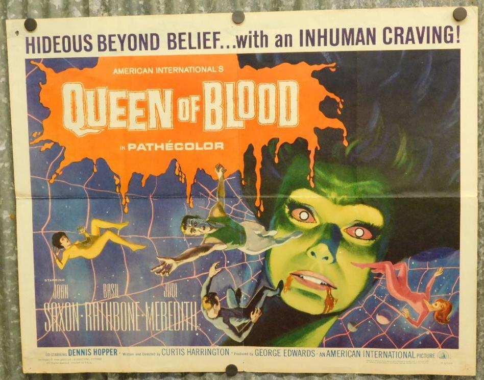 1966 QUEEN OF BLOOD HALF-SHEET MOVIE POSTER 1664: Thank you for attending HATMAN AUCTIONS! Yes, we ship all items that are not oversized. Please see photos for measurements and description. SPECIAL NOTICE: Many items are PICK UP ONLY by APPOINTMENT O