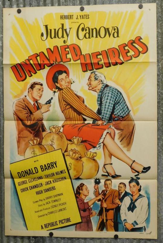 UNTAMED HEIRESS ONE-SHEET MOVIE POSTER: Thank you for attending HATMAN AUCTIONS! Yes, we ship all items that are not oversized. Please see photos for measurements and description. SPECIAL NOTICE: Many items are PICK UP ONLY by APPOINTMENT O