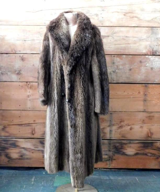 RARE FUR UNSHORN BEAVER COAT MENS LARGE RETAIL $4500 (1 of 14)