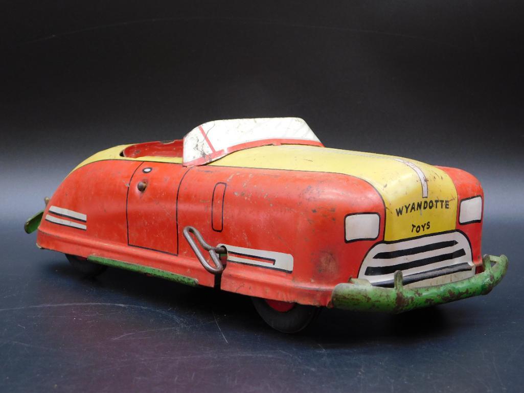 WYANDOTTE TOYS WIND-UP TIN CAR VINTAGE ANTIQUE: WYANDOTTE TOYS WIND-UP TIN CAR VINTAGE ANTIQUE