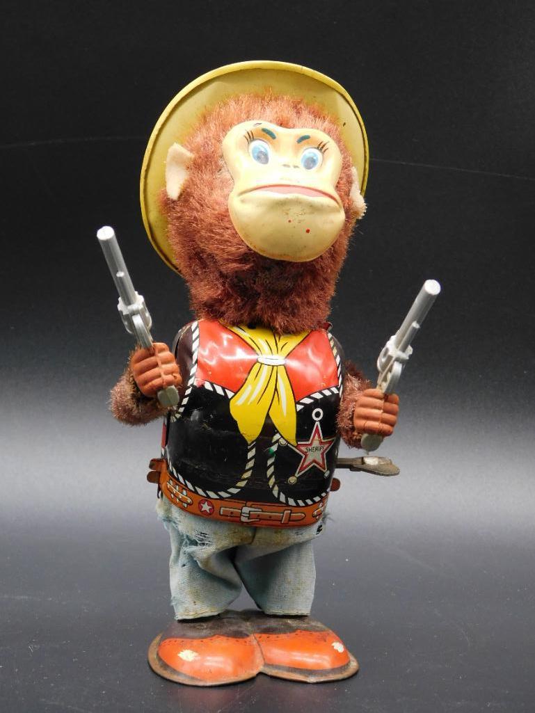 JAPANESE MONKEY SHERIFF TOY VINTAGE ANTIQUE: JAPANESE MONKEY SHERIFF TOY VINTAGE ANTIQUE