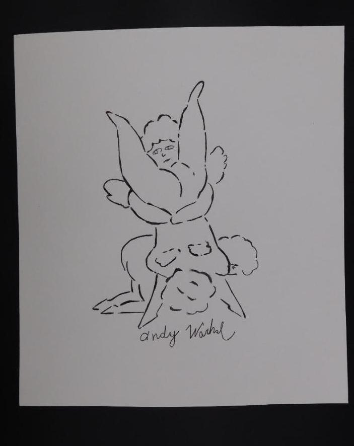 ANDY WARHOL SIGNED AND GALLERY STAMPED ARTWORK VINTAGE ANTIQUE (1 of 2)