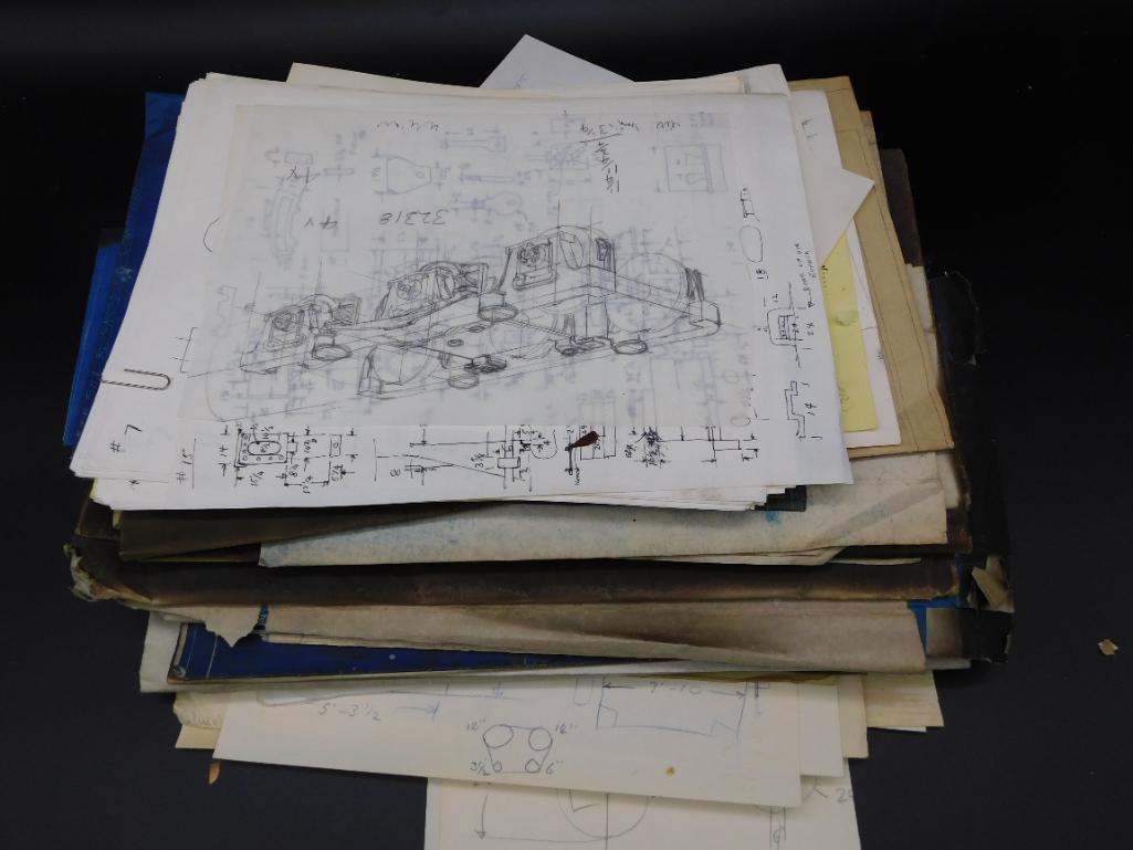 VINTAGE BLUEPRINTS MIXED EPHEMERA LOT ANTIQUE (1 of 2)