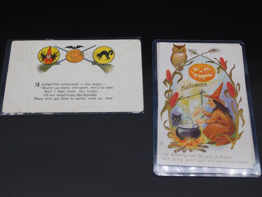 EARLY 1900S HALLOWEEN POSTCARDS VINTAGE ANTIQUE (1 of 2)