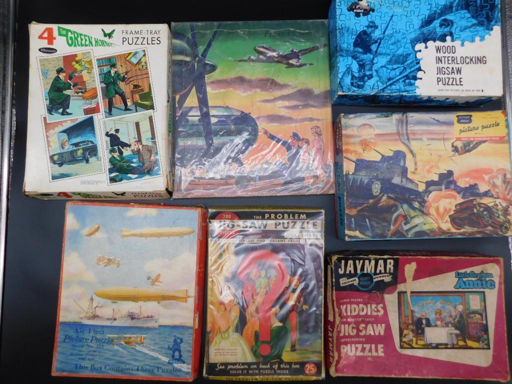 JIG SAW PUZZLES LOT OF 7 VINTAGE ANTIQUE: JIG SAW PUZZLES LOT OF 7 VINTAGE ANTIQUE