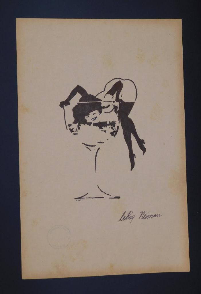 LEROY NEIMAN FEMLINS PLAYBOY ARTIST ARTWORK SIGNED AND GALLERY STAMPED VINTAGE ANTIQUE (1 of 3)