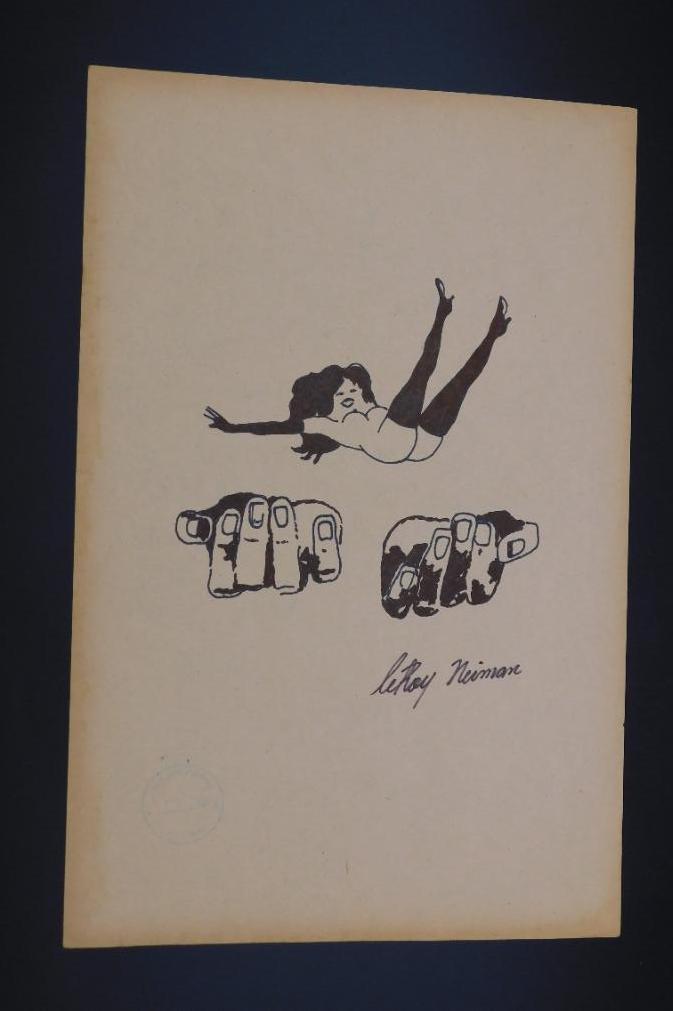 LEROY NEIMAN FEMLINS PLAYBOY ARTIST ARTWORK SIGNED AND GALLERY STAMPED VINTAGE ANTIQUE (1 of 3)