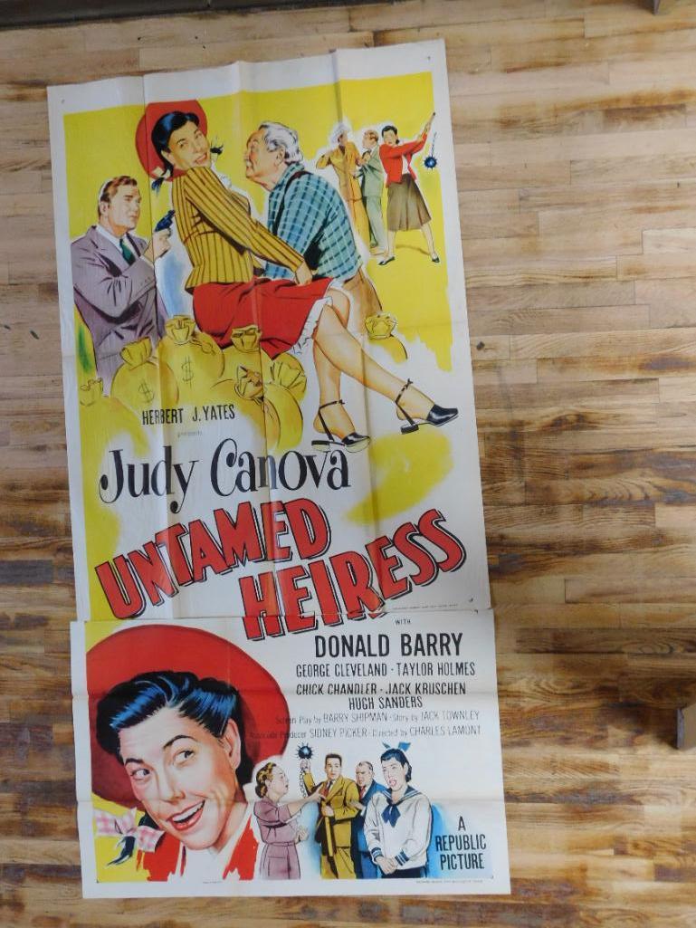 UNTAMED HEIRESS MOVIE POSTER VINTAGE ANTIQUE: UNTAMED HEIRESS MOVIE POSTER VINTAGE ANTIQUE