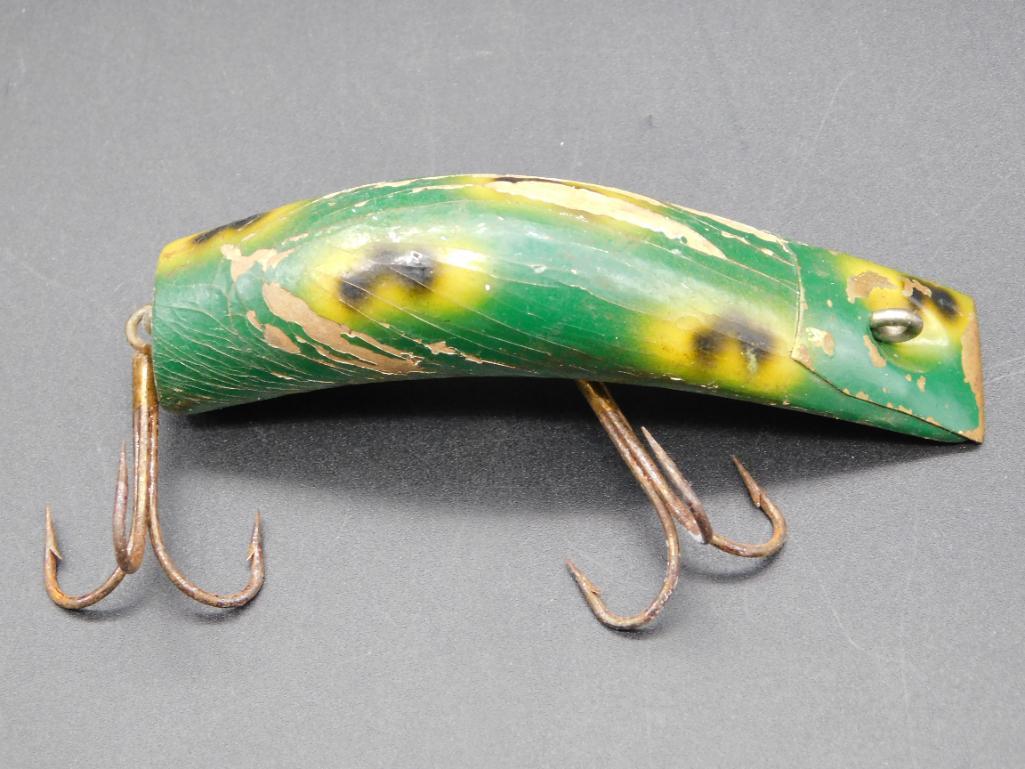 antique lazy ike fishing lure KAUTZKY CO. FLY IKE  BLACK SCALE  Toad Tackle Lot - (5) Vintage Kautzky