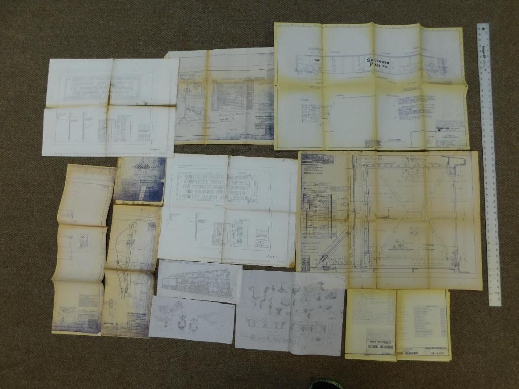 TRAIN BLUEPRINTS VINTAGE ANTIQUE EPHEMERA (1 of 10)