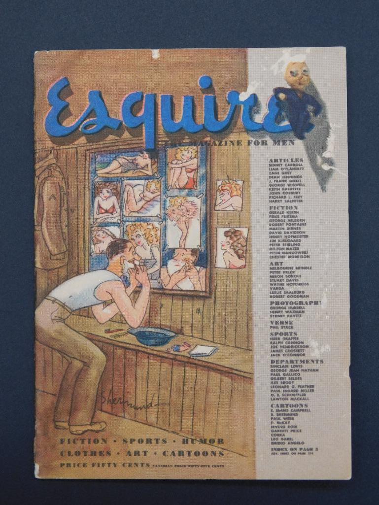 1946 ESQUIRE MENS MAGAZINE FOLD OUT CALENDAR VINTAGE (1 of 8)