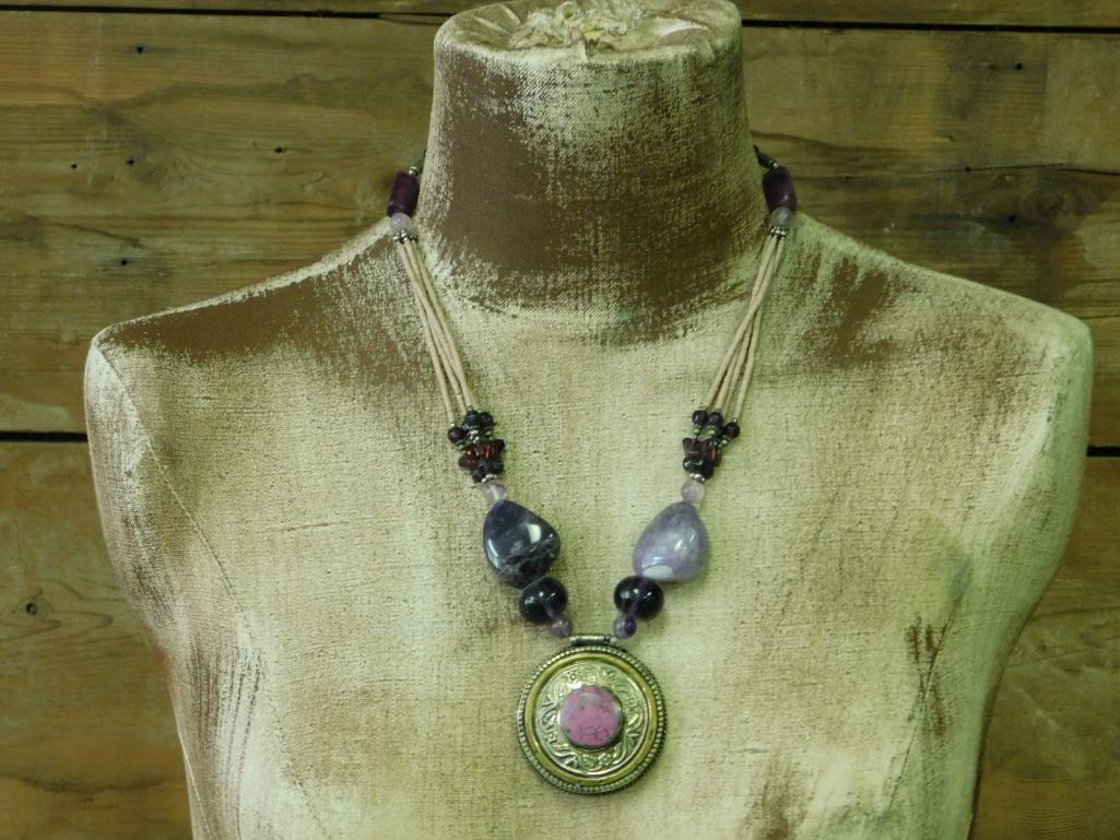 MIXED STONE NECKLACE ROCK STONE LAPIDARY SPECIMEN (1 of 2)