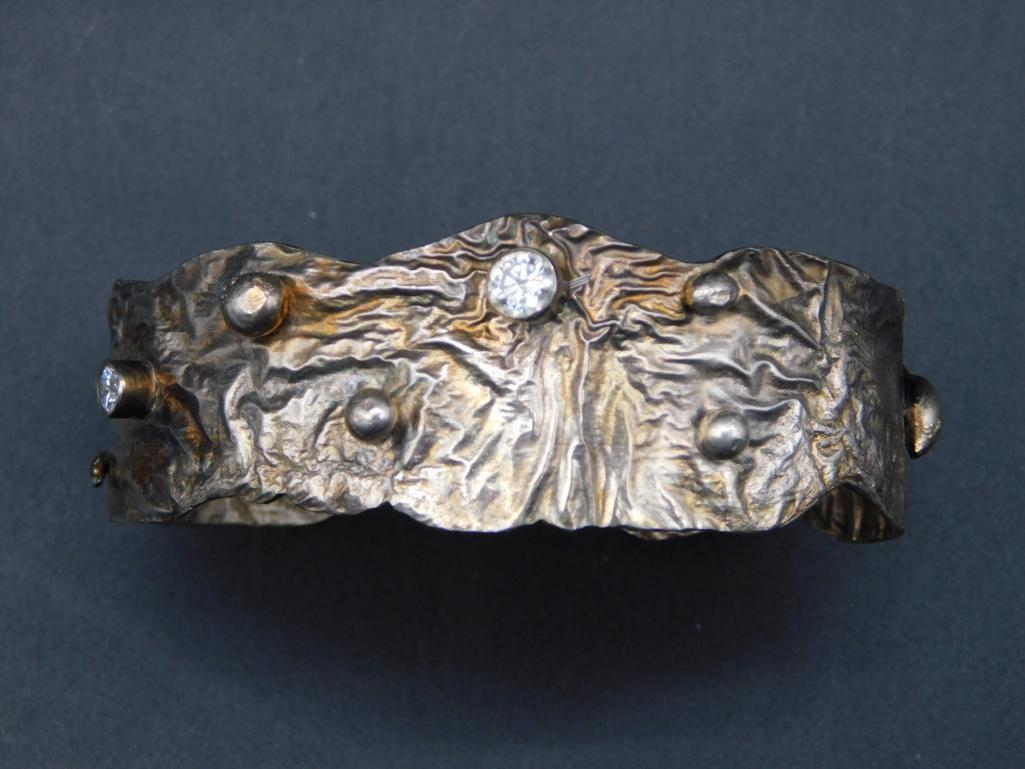 METAL CUFF BRACELET VINTAGE ANTIQUE (1 of 2)