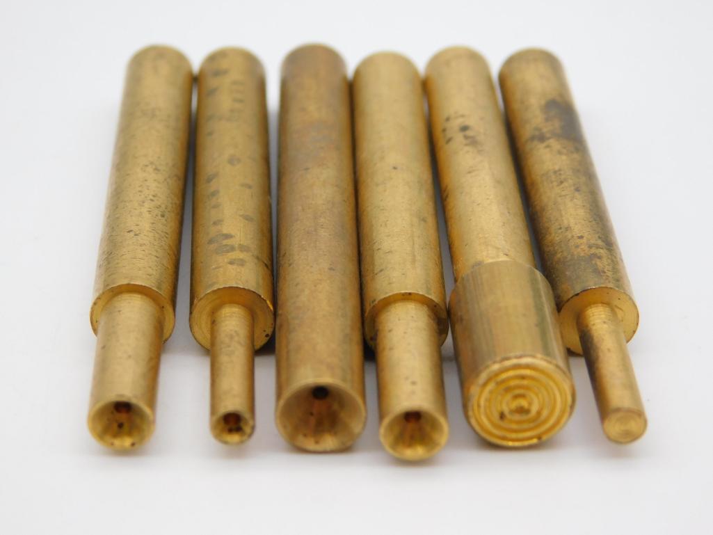 BRASS DOPS ROCK STONE LAPIDARY SPECIMEN (1 of 2)