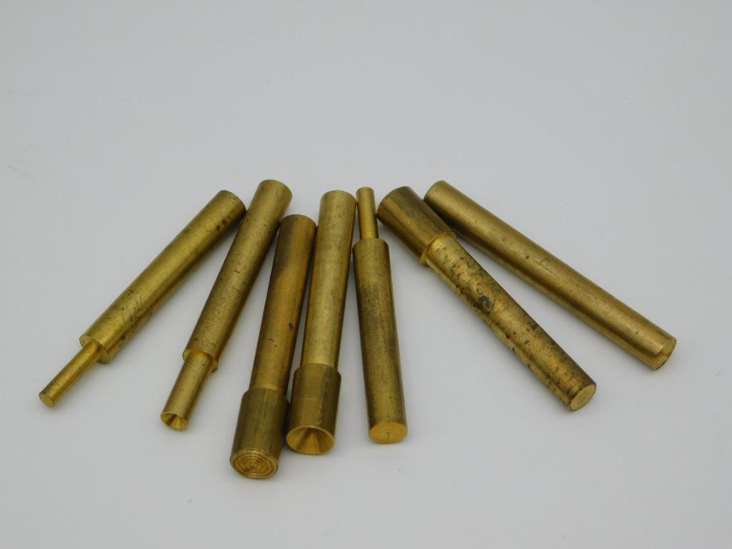 BRASS DOPS ROCK STONE LAPIDARY SPECIMEN (1 of 2)