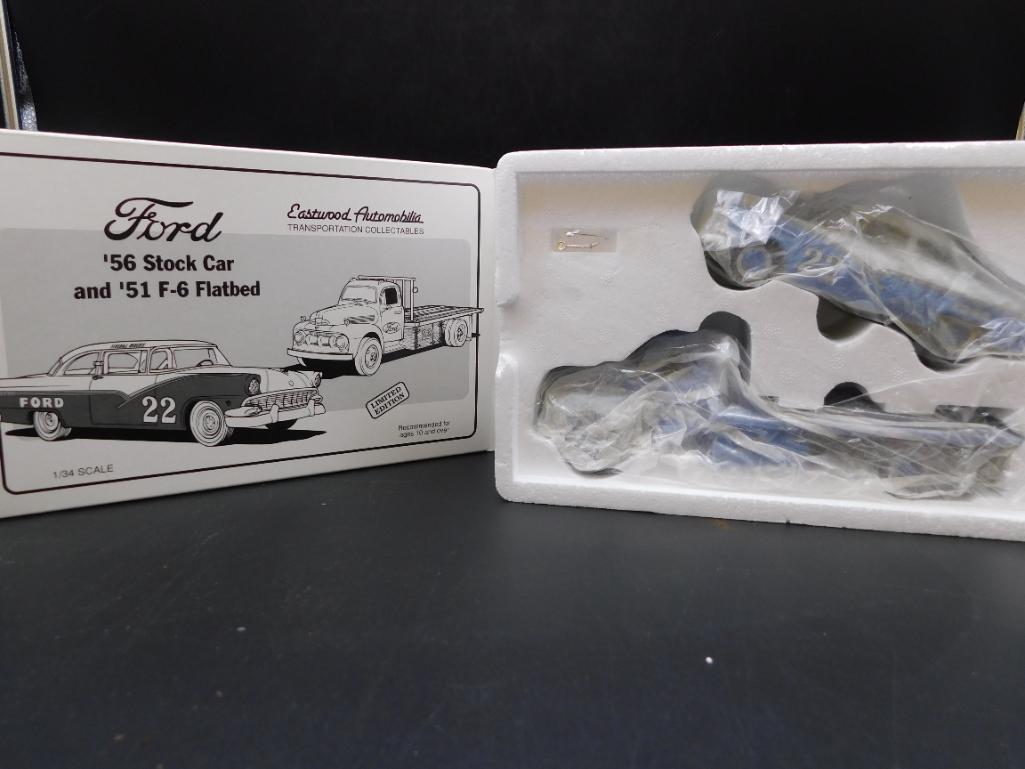 EASTWOOD AUTOMOBILIA FORD 1956 STOCK CAR AND 1951 F6 FLATBED IN ORIGINAL BOX VINTAGE ANTIQUE (1 of 2)