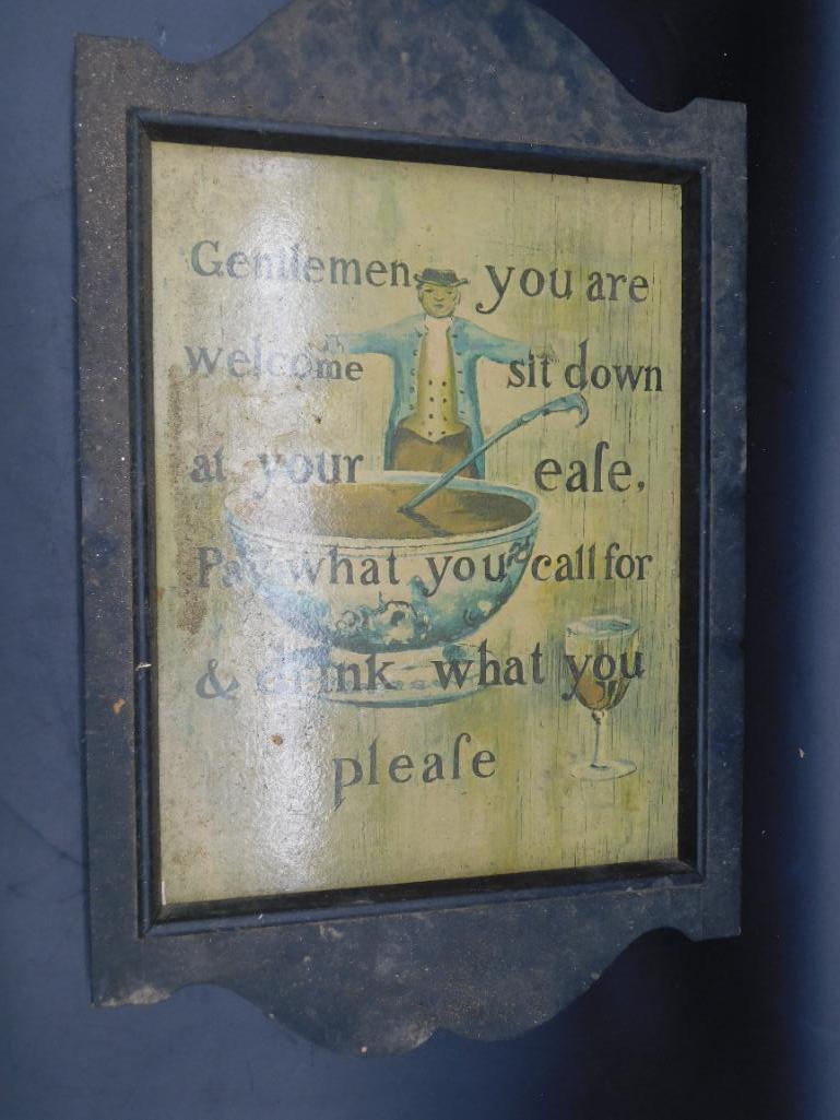 VINTAGE WELCOME RESTAURANT SIGN ANTIQUE (1 of 2)