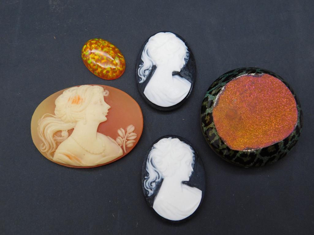 MIXED CABOCHON LOT VINTAGE ANTIQUE CAMEO (1 of 2)