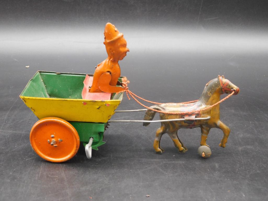 METAL HORSE AND BUGGY TOY VINTAGE ANTIQUE: METAL HORSE AND BUGGY TOY VINTAGE ANTIQUE