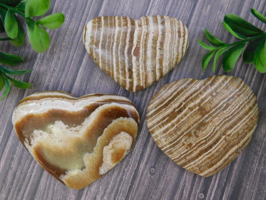 BANDED JASPER HEARTS ROCK STONE LAPIDARY SPECIMEN: BANDED JASPER HEARTS ROCK STONE LAPIDARY SPECIMEN