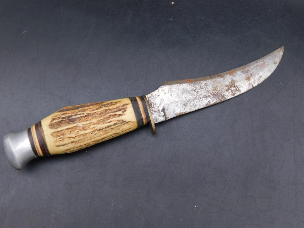 ANTLER HANDLE KNIFE TOOL VINTAGE COLLECTIBLE (1 of 3)