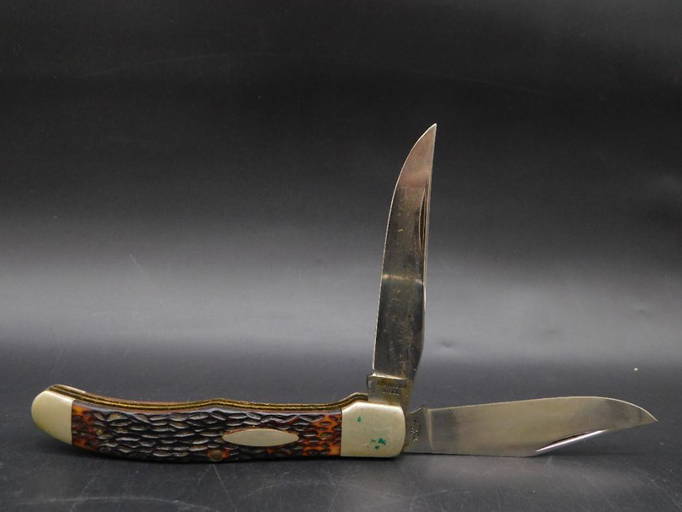 STAINLESS STEEL DOUBLE BLADED POCKET KNIFE VINTAGE ANTIQUE (056079) on