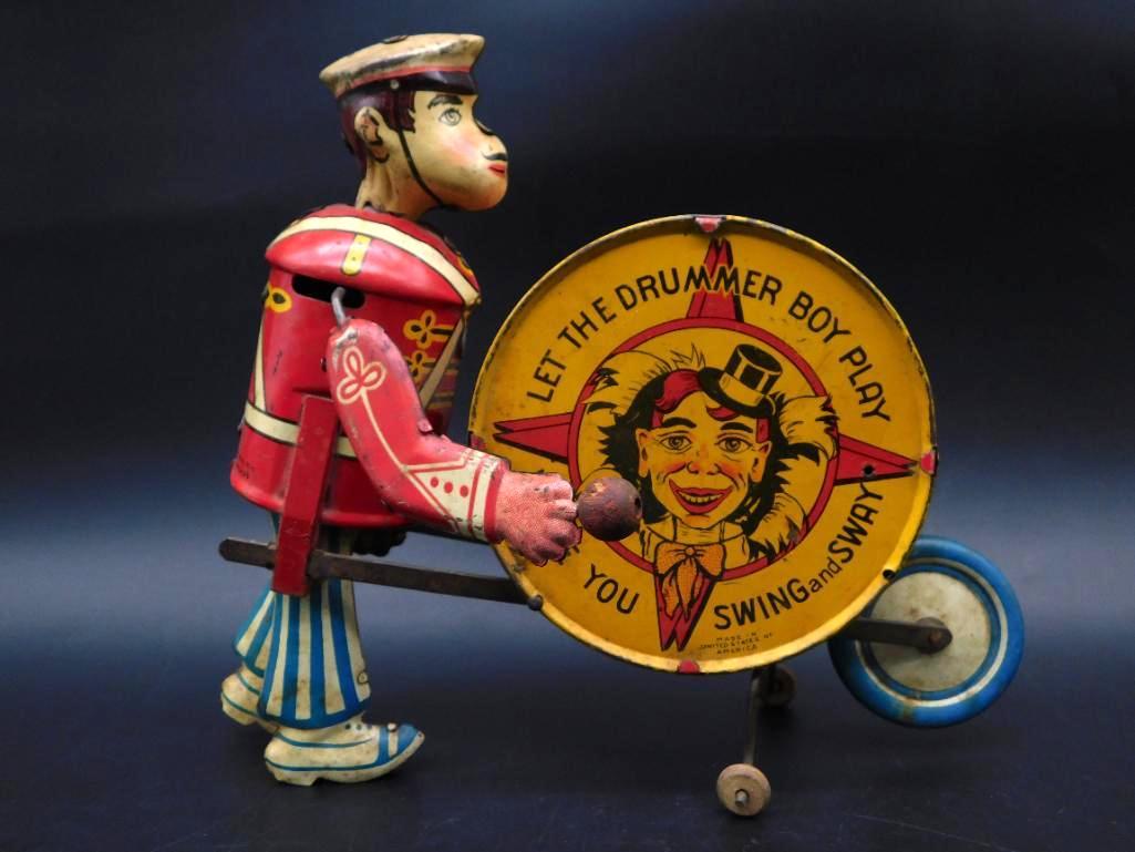 MARX DRUMMER BOY WIND UP TIN TOY VINTAGE ANTIQUE (1 of 6)