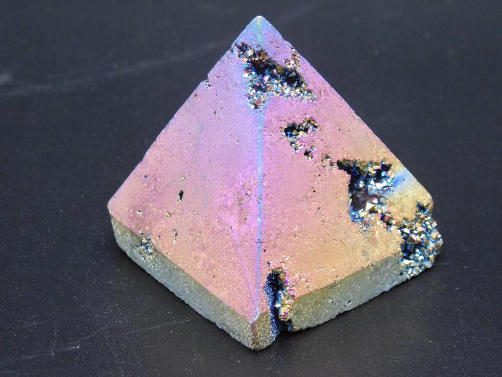 DRUZY TITANIUM PYRAMID ROCK STONE LAPIDARY SPECIMEN: DRUZY TITANIUM PYRAMID ROCK STONE LAPIDARY SPECIMEN