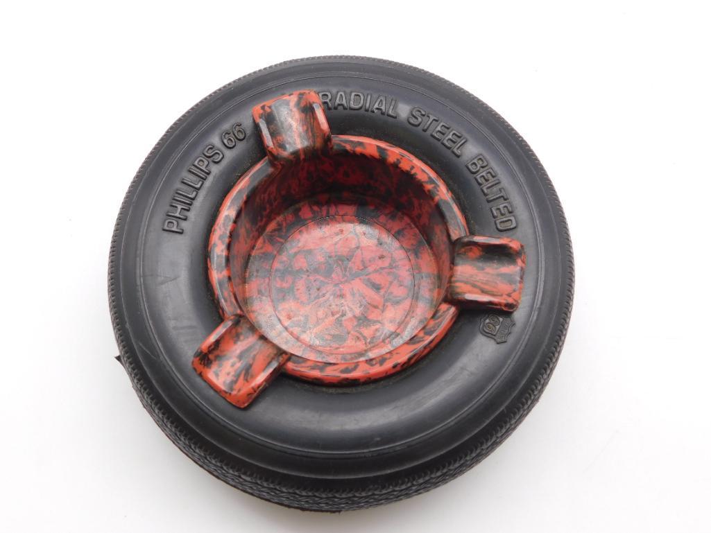 PHILLIPS 66 TIRE ADVERTISING ASH TRAY VINTAGE ANTIQUE (1 of 3)