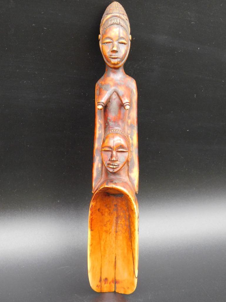 AFRICAN STATUE SCOOP VINTAGE ANTIQUE: AFRICAN STATUE SCOOP VINTAGE ANTIQUE