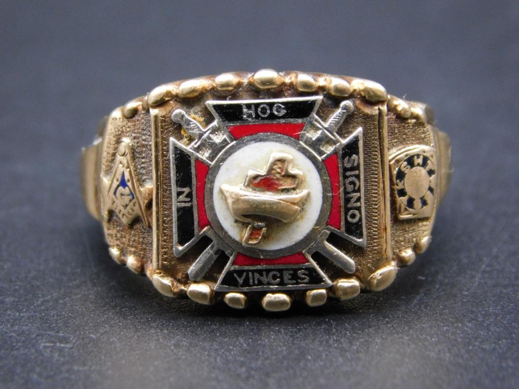 Vintage 10k Knights Of Columbus Ring