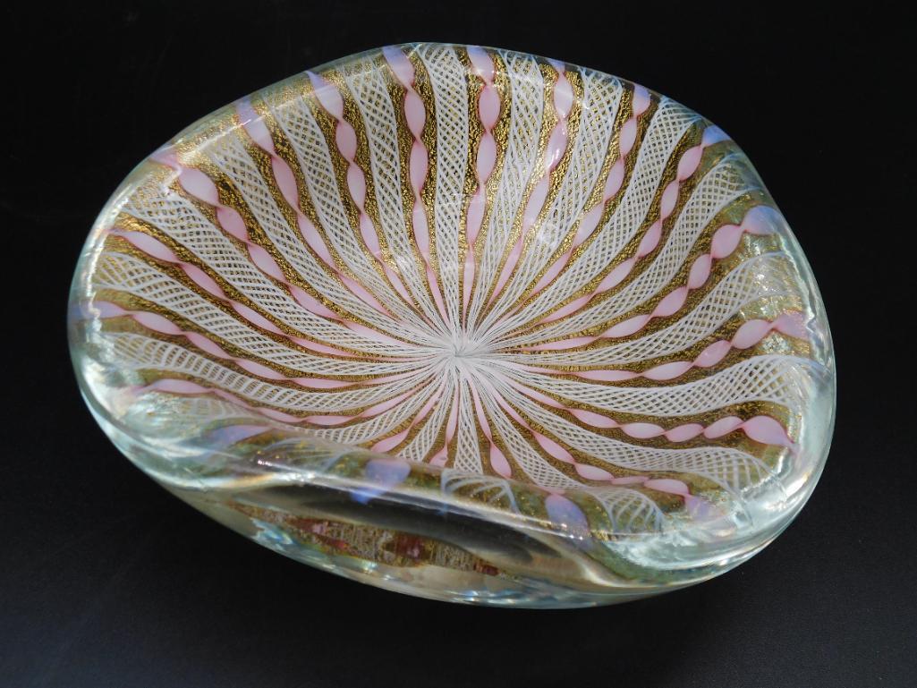 ART DECO GLASS BOWL HANDMADE VINTAGE ANTIQUE: ART DECO GLASS BOWL HANDMADE VINTAGE ANTIQUE
