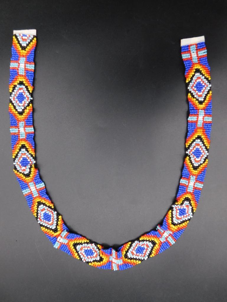 NATIVE AMERICAN PATTERNED SEED BEAD VINTAGE ANTIQUE: NATIVE AMERICAN PATTERNED SEED BEAD VINTAGE ANTIQUE