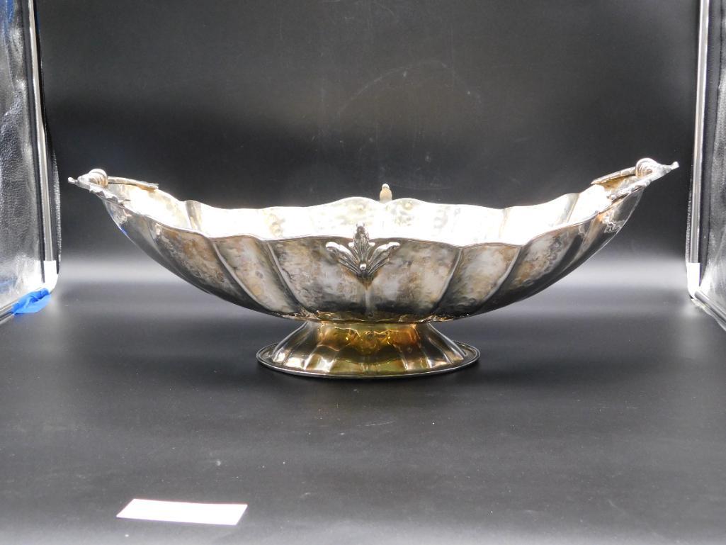 MAITLAND-SMITH SILVER OVAL-FOOTED CENTERPIECE DISH VINTAGE ANTIQUE (1 of 4)