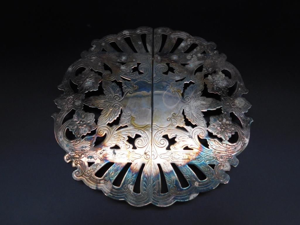 WALLACE EXPANDABLE SILVER TRIVET VINTAGE ANTIQUE (1 of 4)