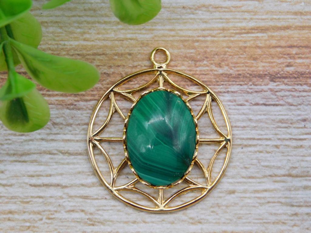 MALACHITE PENDANT ROCK STONE LAPIDARY SPECIMEN: MALACHITE PENDANT ROCK STONE LAPIDARY SPECIMEN