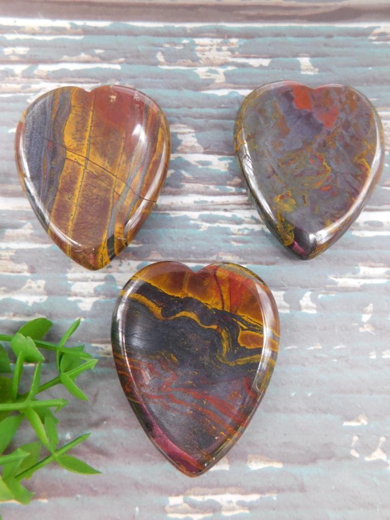 TIGER IRON HEART PALMSTONES ROCK STONE LAPIDARY SPECIMEN (1 of 2)
