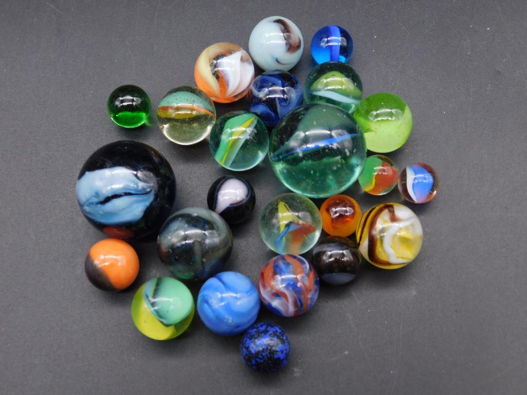 LARGE MARBLE LOT VINTAGE ANTIQUE: LARGE MARBLE LOT VINTAGE ANTIQUE