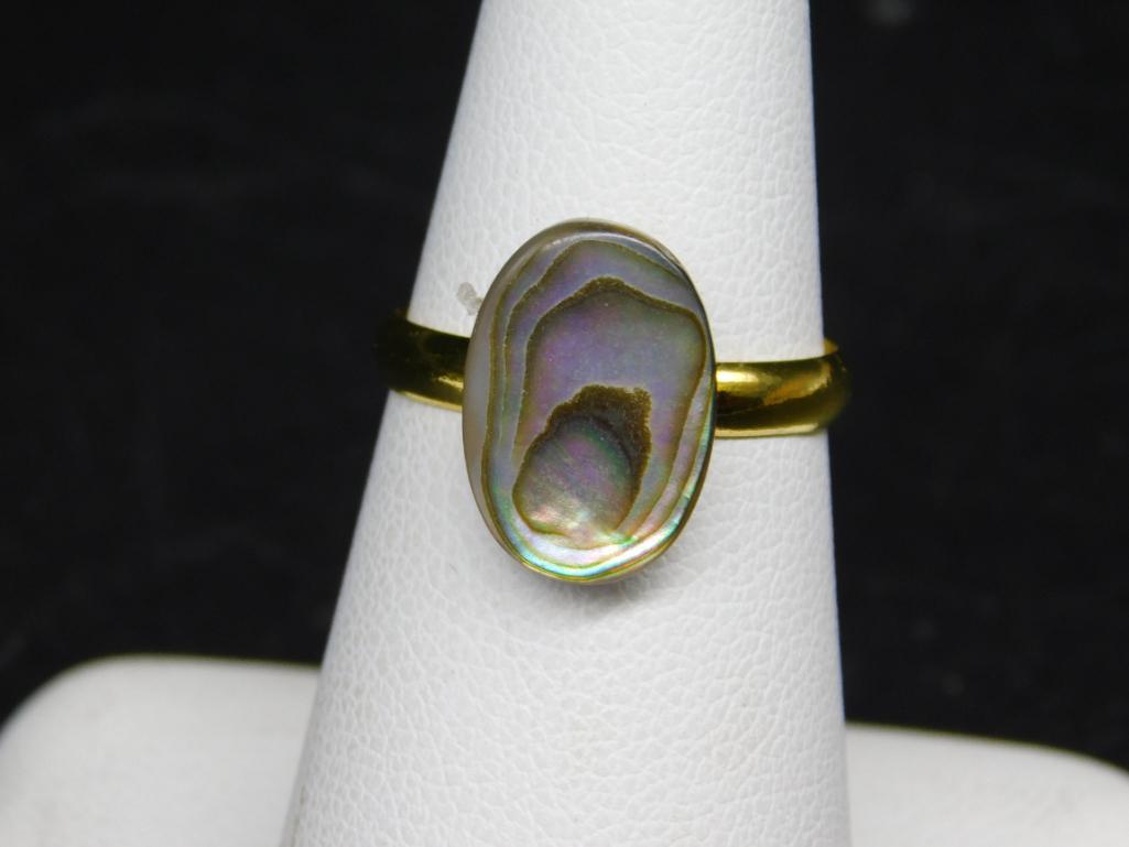 ABALONE RING VINTAGE ANTIQUE: ABALONE RING VINTAGE ANTIQUE