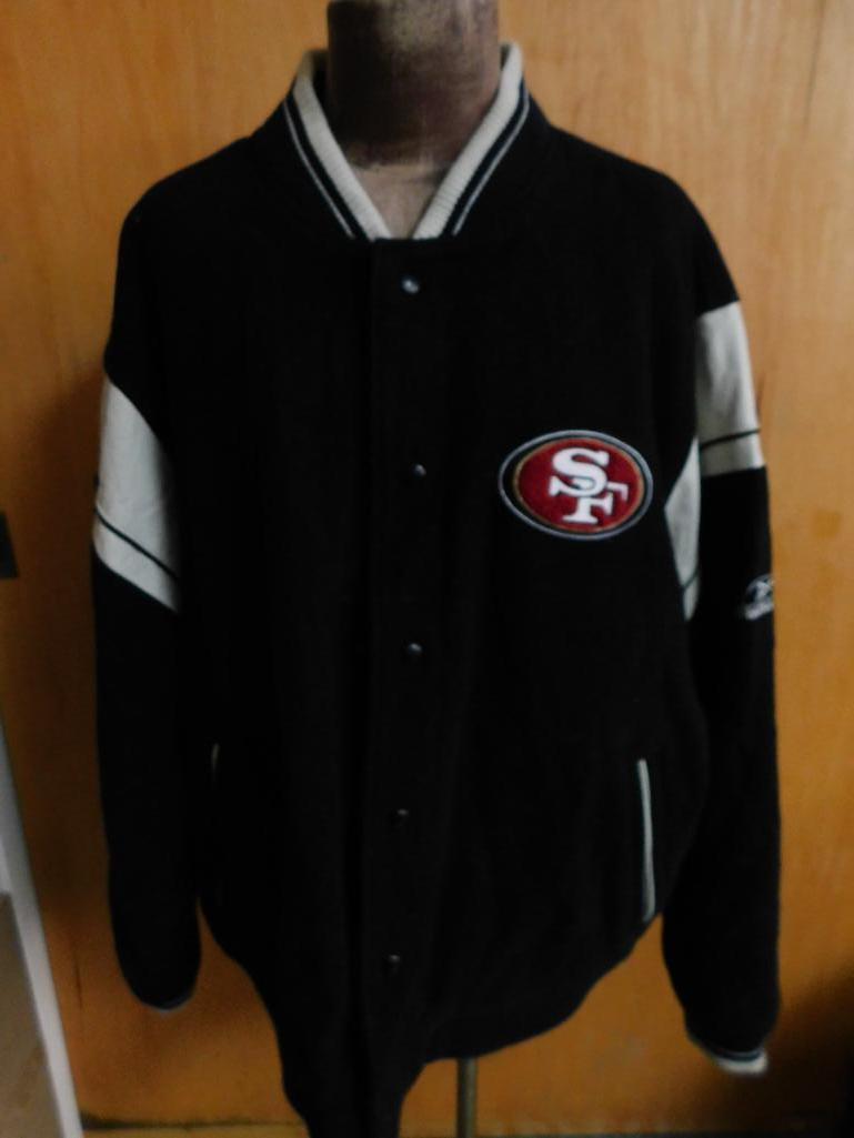 NFL SAN FRANCISCO 49ERS REEBOK COAT SIZE XL VINTAGE ANTIQUE: NFL SAN FRANCISCO 49ERS REEBOK COAT SIZE XL VINTAGE ANTIQUE